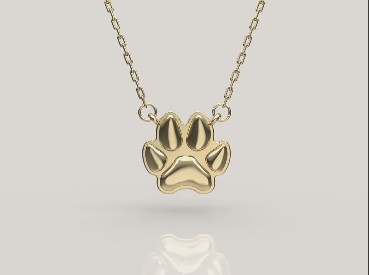 Small Gold Paw Necklace